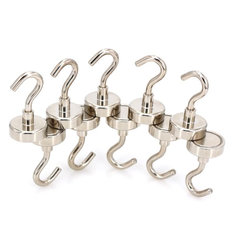 6 Magnetic Hooks 22lbs | Strong Neodymium Magnets | Heavy