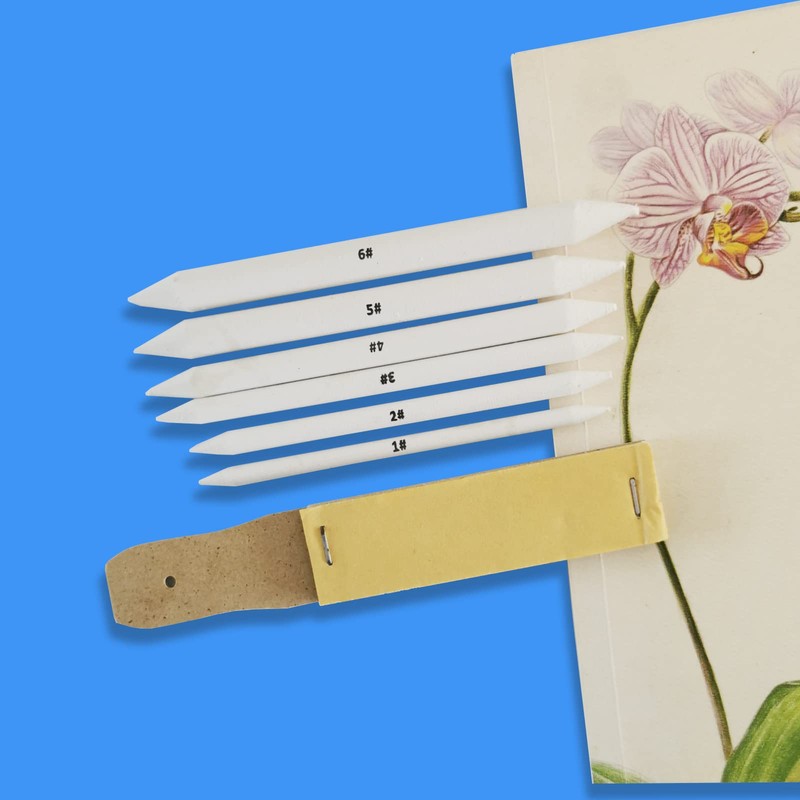 Scrubbing Brushes, Set of 12, Paper File, 1 Drawing Tool,