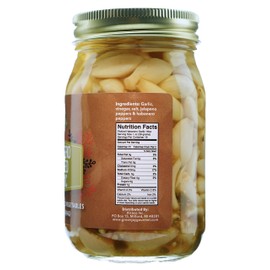 Green Jay Gourmet Pickled Garlic Cloves in a Jar - Habanero Pickled Garlic - Fresh Garlic Bulbs for Cooking - Natural Ingredients - Freshly Made - Spicy, Pre-Prepared Garlic - 16 Ounce Jar