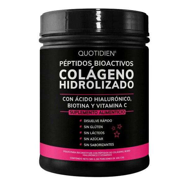 Peptidos Bioactivos De Colageno Hidrolizado Quotidien Con cido Hialurnico, Vitamina