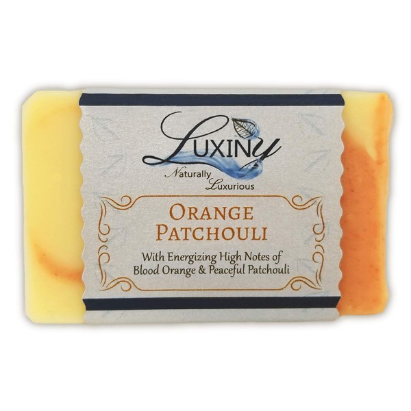 Natural Soap Bar, Luxiny Orange Patchouli Handmade Body Soap and Bath Soap Bar is Palm Oil Free, Moisturizing Vegan Castile Soap with Essential Oil for All Skin Types Including Sensitive Skin (Single)
