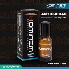 HOMINEM Antiojeras Cooling Effect Hombre, Contorno de Ojos Roll-On, 18 ml, Vitamina C, Cafeína, Ácido Hialurónico, Mentol y Dawnergy™, Refresca, Ilumi