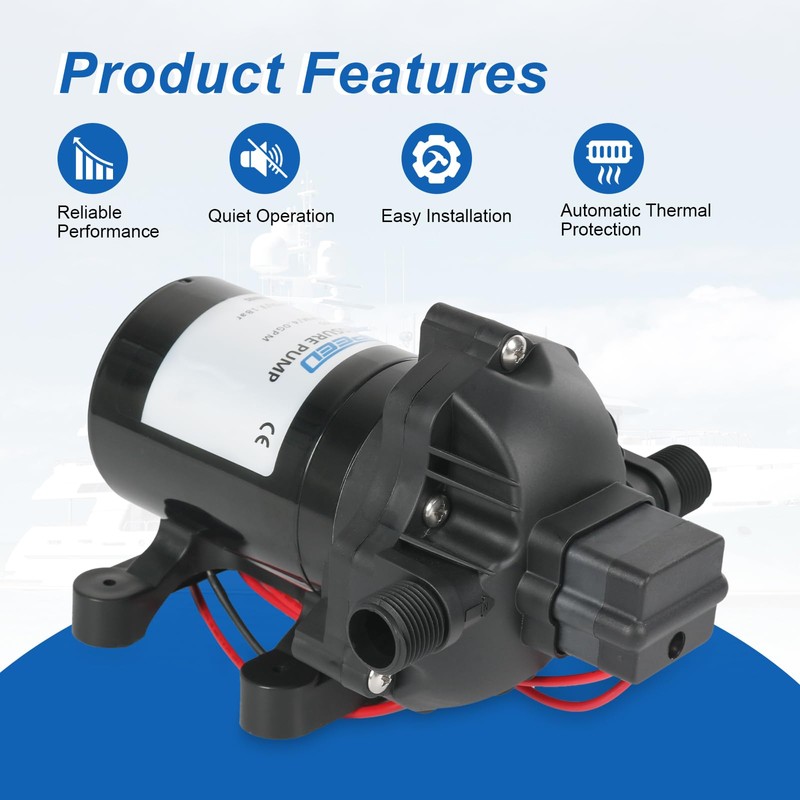 DICMIC 4.0 GPM 12V DC 45 PSI Revolution Water Pump
