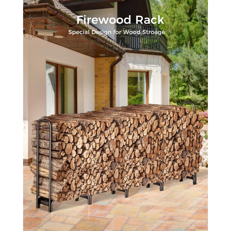 Mars Explo Firewood Rack, 8ft Heavy Duty Fire Wood Storage