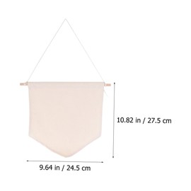 SEWACC 2pcs Hanging Pin Canvas Banner with Stick Plain Blank DIY Display Wall Pennant for Badge Storage and Decoration Nordic Style Room Organizer