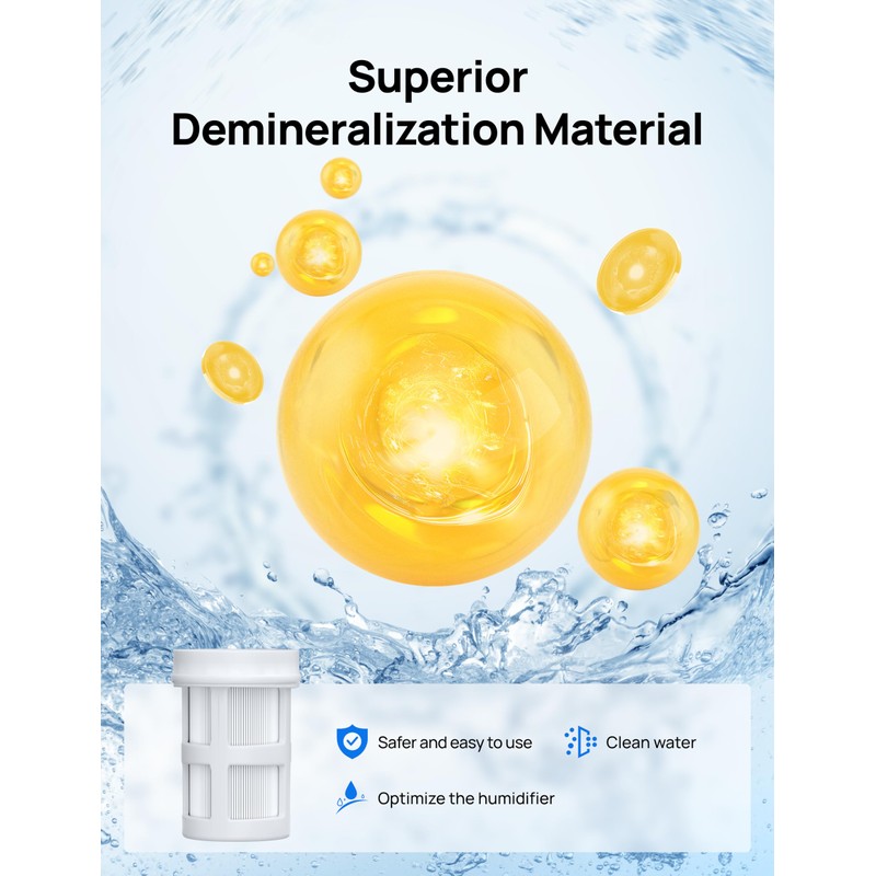 Dreo Scale-Inhibitor Cartridge 3-Pack for Humidifiers HM735S, Prevent Mineral Build-up,