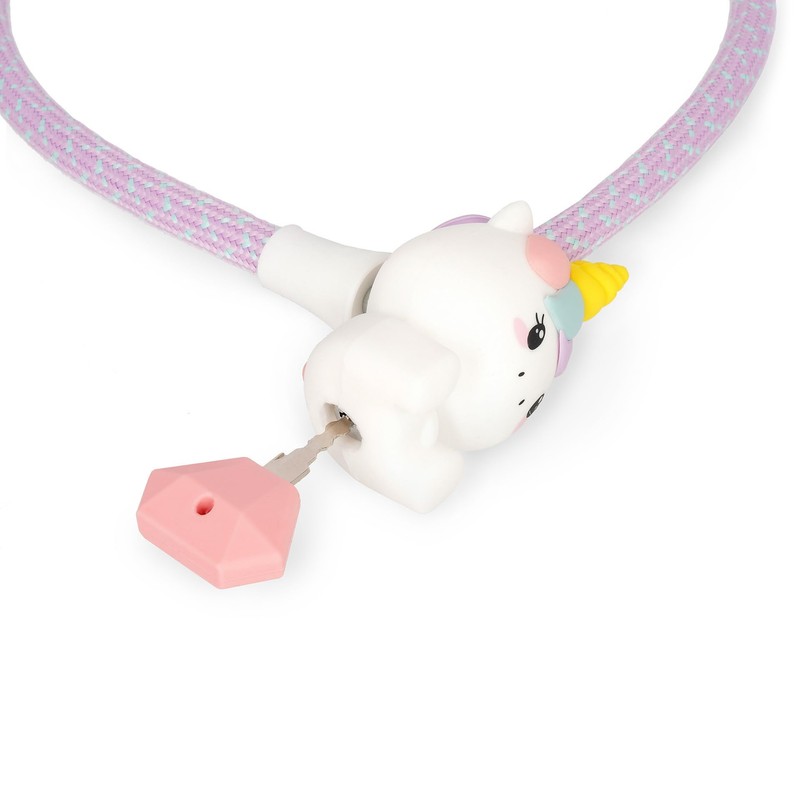Legami - Bicycle lock, bicycle lock with key, unicorn motif,