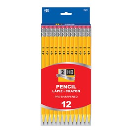 BAZIC Pencil Pre-Sharpened Pencil #2 HB, Latex Free Eraser, Wood Free Yellow Pre Sharpened Pencils for Exam School Office (12/Pack), 24-Packs