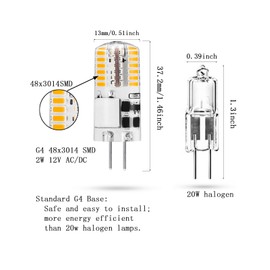10 Pack G4 LED Bulb 12V AC/DC, JC Bi-Pin Base 2W G4 Bulb Equivalent 10W-20W T3 Halogen Lamp, No Flicker 6000K LED Lights 180LM for Chandelier Pendant Wall Home Lighting (Daylight White)