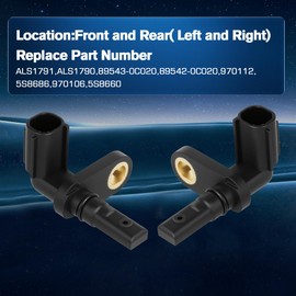 4PCS ABS Wheel Speed Sensor Front and Rear Left & Right Compatible with 2007-2017 Toyota Tundra Replaces OE ALS1791, ALS1790, 89543-0C020, 970112, 5S8686, 89542-0C020, 970106, 5S8660