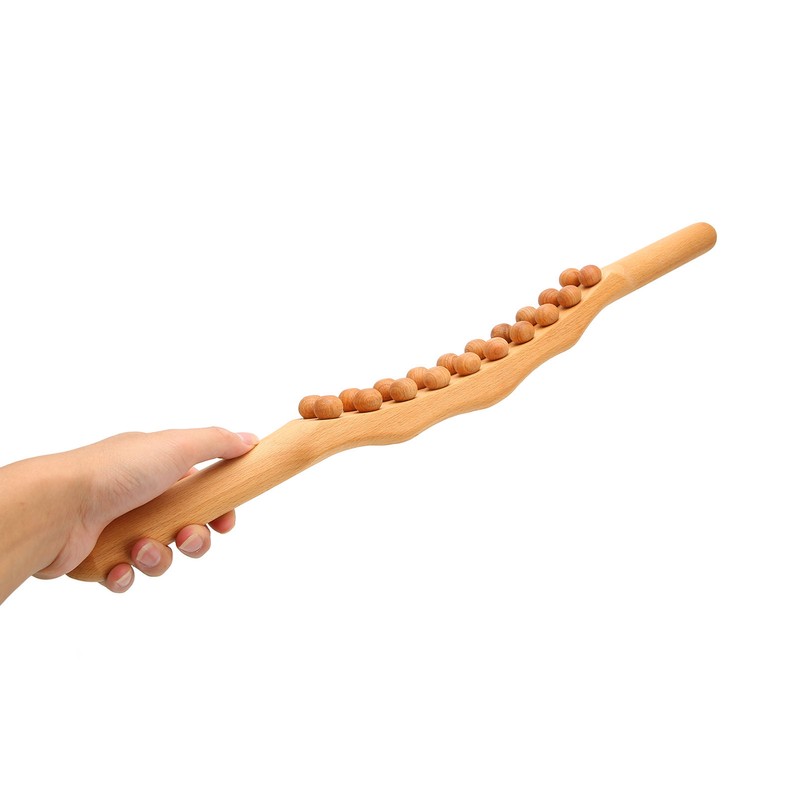 Body Gua Sha Stick Muscle Relaxing 20 Beads Wooden Scraping