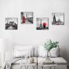 sunfrower City Wall Art Framed Grey Red Black Cityscape Pictures