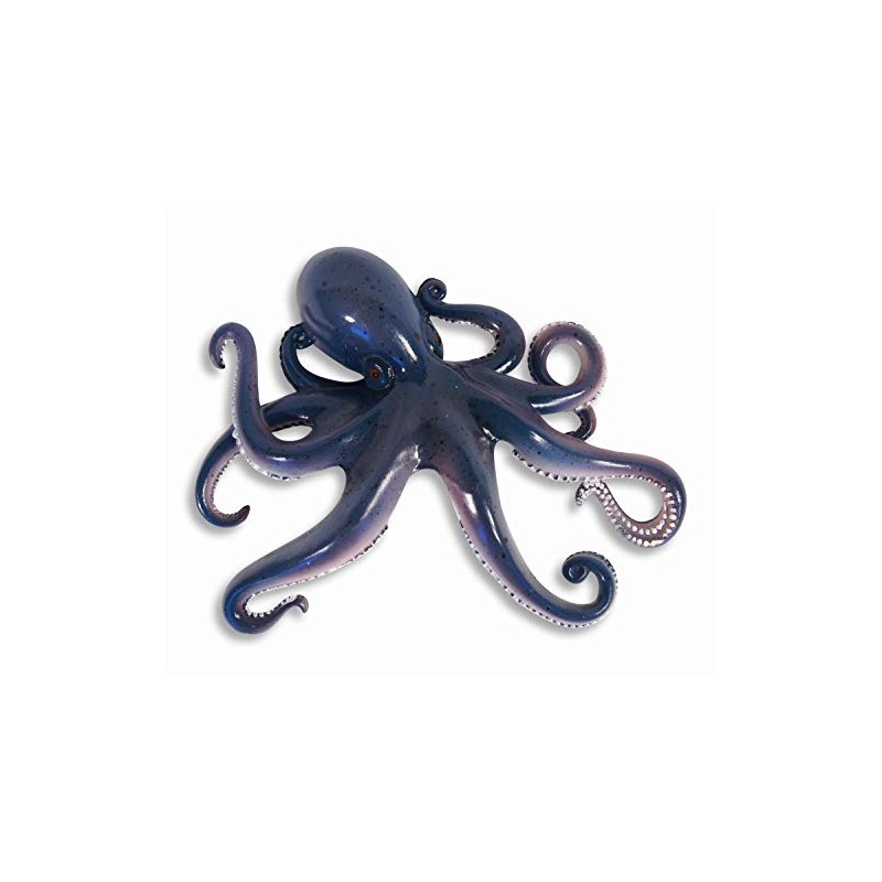 Handpainted Octopus Wall Mount Decor Plaque 8" Purple