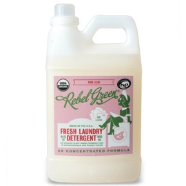 Rebel Green Laundry Detergent, Organic and Sulfate Free Hypoallergenic Laundry Soap, Pink Likal Scent, 64 Load Bottle