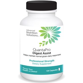 Advanced Nutrition Solutions QuantaPro Digest Assist- for Inflammation, Gas and Bloating Due to Gluten and Cow Dairy. Glutalytic, endopeptidase and exopeptidase enzymes. for Men & Women. 60 Caps