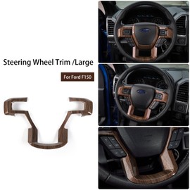 Voodonala Wood Grain Steering Wheel Decorative Trim Car Steering Wheel Cover for 2015 2016 2017 Ford F150 F250 F350 Super Duty