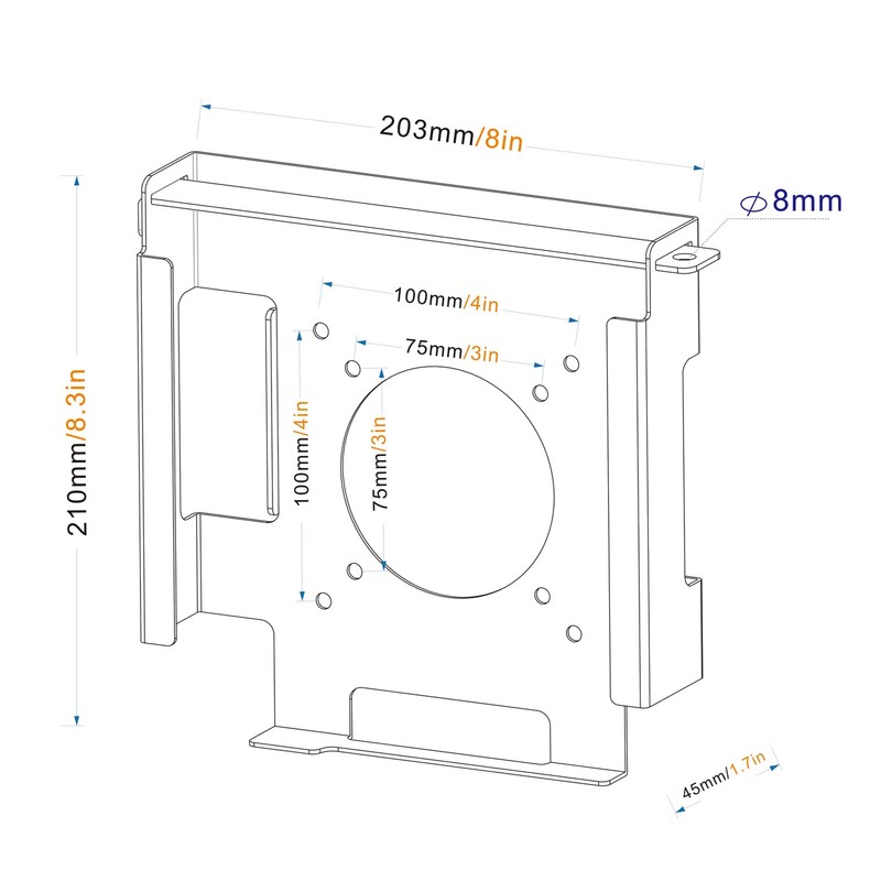 bylitco Anti-Theft Mount for Mac Mini - Wall, Under Desk,