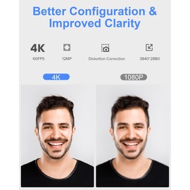 SIIIX USB Webcam, 4K Full HD 60 FPS Webcam for PC, Video Calling, Computer Camera with Clear Stereo Audio, Auto Light Correction, Plug&Play, Works with Skype, Zoom, FaceTime, Hangouts and more