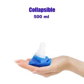 Baitoo Botella de agua plegable, sin BPA, plegable, suave, para correr, senderismo, ciclismo, escalada, viajes (500 ml)