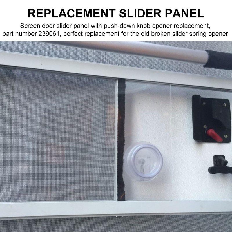 QQZ RV Screen Door Slider Panel 239061, with Push-Down Knob