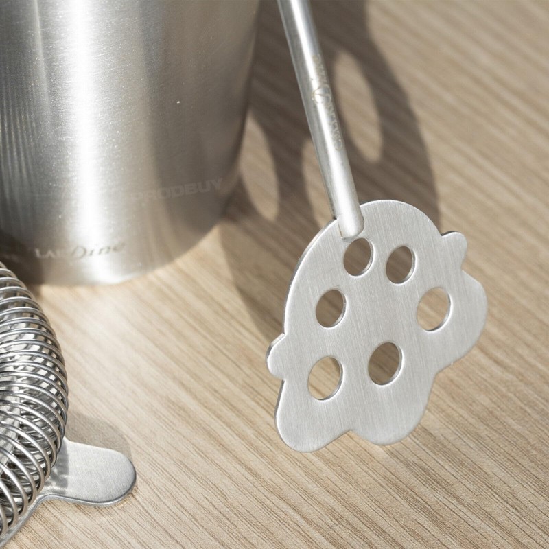 3 Piece Cocktail Shaker Set Kit Stirrer & Strainer Stainless