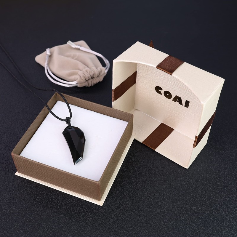 COAI Unisex Surfer Chain Sharpener Pendant Obsidian