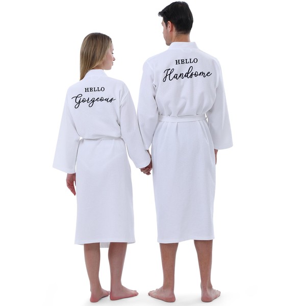 Jecery 2 Pack His and Hers Robes Gifts Cotton Waffle