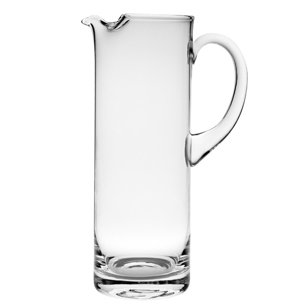 Barski Handmade Straight Sided Glass Pitcher with handle , With Spout, Ice Lip, 54 oz. 11" H, Made in Europe