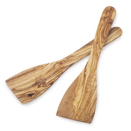 Forest Decor Holzspatel zum Kochen, Holzspatel 2er Set, handgefertigt, Olivenholz Küchenzubehör, Holzutensilien zum Kochen, Backen und Servieren von Speisen