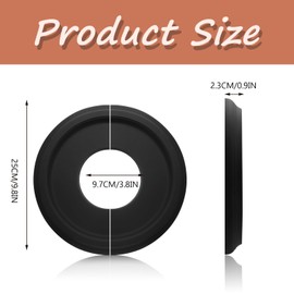 Litoexpe 2 Pcs Black Split Ceiling Medallion Ceiling Fan Light Covers, PU Ceiling Medallion for Ceiling Light Fixtures Ceiling Fans Chandeliers 10" OD x 3.8" ID