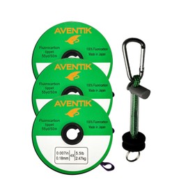 Aventik Fly Fishing Tippet Leader Fluorocarbon Line Fly Line Tippet Holder Fast Sinking Invisible (2X+3X+4X)