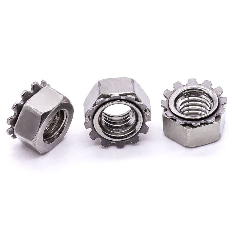 M5-0.8mm K-Lock Nuts, 304 Stainless Steel 18-8, Kep Lock Nuts