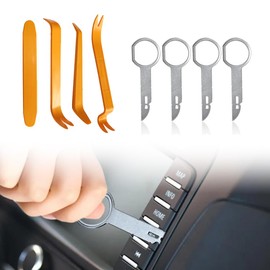 SGERUFZ 4 Pcs Car Trim Wedges Lever Tool Car Set and 4 Car Radio Disassembly Parts Included Car Disassembly Tools Automotive Repair Tool Universal for Removal