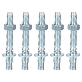 DTGN 5/16" x 2-3/4" Wedge Anchors - 5Pack - Good for Cement and Concrete Wall - Carbon Steel Zinc Plated Screw Bolt Nut Expansion Tube Fasteners