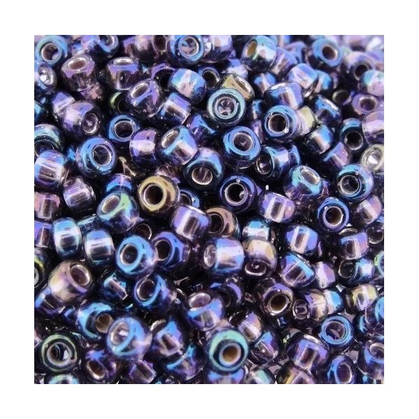 Miyuki Round Seed Beads Size 8/0 Silver Lined Amethyst AB