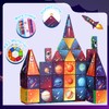 Space Rocket Magnetic Tiles Set, 58Pcs Magnatiles for Kids, Magnet