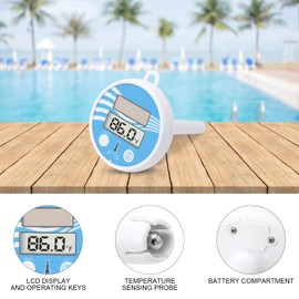 TNSLAND Pool Thermometer Floating Pool Thermometer Bathtub, Digital Bath Thermometer Adult Water Thermometer, Thermometer Pool for Indoor and Outdoor Pools, Hot Tubs, Aquariums, Ponds