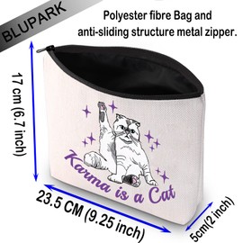 BLUPARK Album Inspired Gift Cat Lover Makeup Bag Singer Merchandise Gift Singer Inspired Cosmetic Bag for Fans, Karma Cat