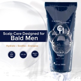 Comme Homme Hydrating Scalp Wash for Bald Men | Gently Cleanses, Soothes & Energizes with Basil, Aloe, Tree Tea & Caffeine | Scalp Wash for Face & Scalp | 5 fl. oz/ 150 ml