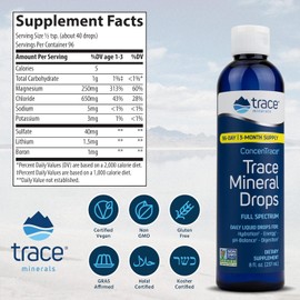 Trace Minerals ConcenTrace Trace Mineral Drops | Supports Energy, Digestion, Bone Health & Hydration, 70+ Ionic Trace Minerals w/Magnesium, Chloride & Potassium | Keto, Vegan & Non-GMO | 96 Servings