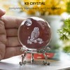 HDCRYSTALGIFTS 60mm 3D Laser Crystal Ball Paperweight OWL Figurines Glass