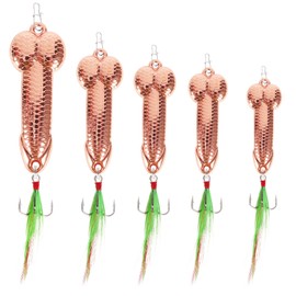 Funny Fishing Lures for Men - 5PCS Metal Spoon Lures with Treble Hooks, Long Casting Fishing Gag Gifts for Anglers, Father's Day, White Elephant, Birthday Pranks