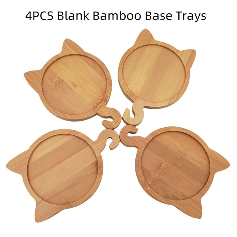 Bamboo Mosaic Coasters, Empty Bottom Bowls for Crafts, Mosaic Accessories,