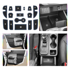 SKTU Door Slot Mat for 2022 2023 2024 2025 2026 Ford Maverick Accessories Door Groove Gate Pad 15Pcs Fit 2022-2025 2026 Ford Maverick Door Compartment Cup Console Liners Maverick Floor Liners (Blue)