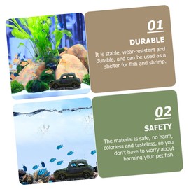 Sosoport Fish Tank Decor Resin Shrimp House Undersea Wreckage Ornament Lifelike Aquarium Cave