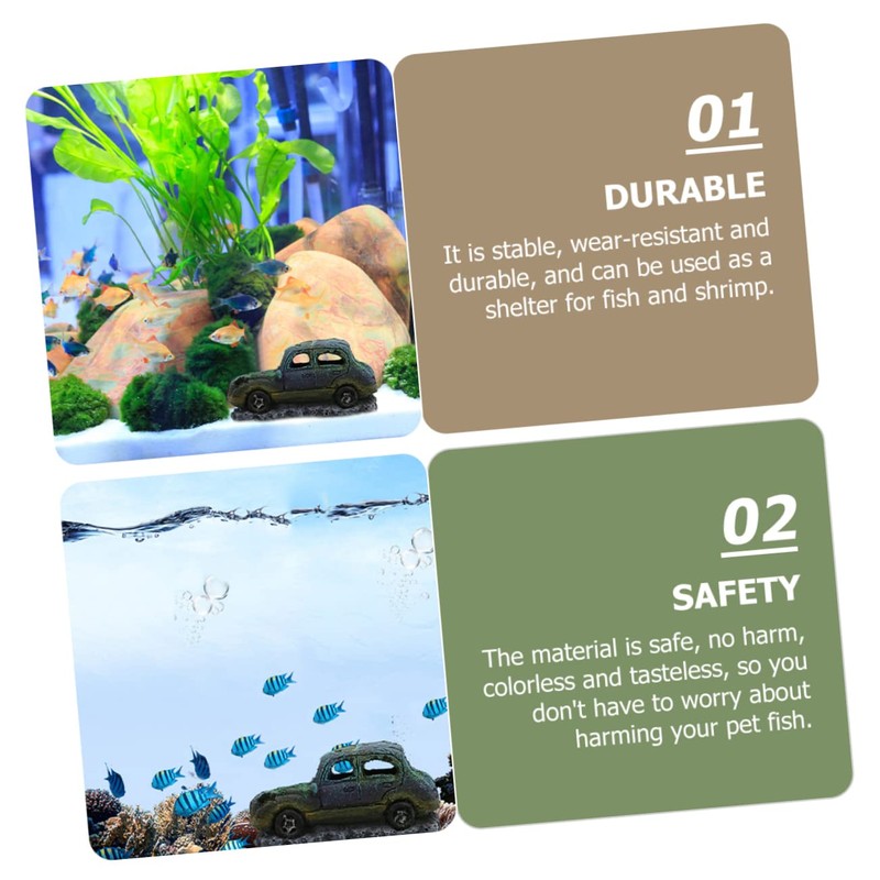Sosoport Fish Tank Decor Resin Shrimp House Undersea Wreckage Ornament