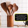 Set of 2 Wooden Spatulas - 30 cm Natural Teak