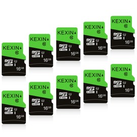 KEXIN 16GB Micro SD Card 16 GB Class 10 Ultra Micro SDHC UHS-I Memory Card C10, U1, 10 Pack Micro SD Cards