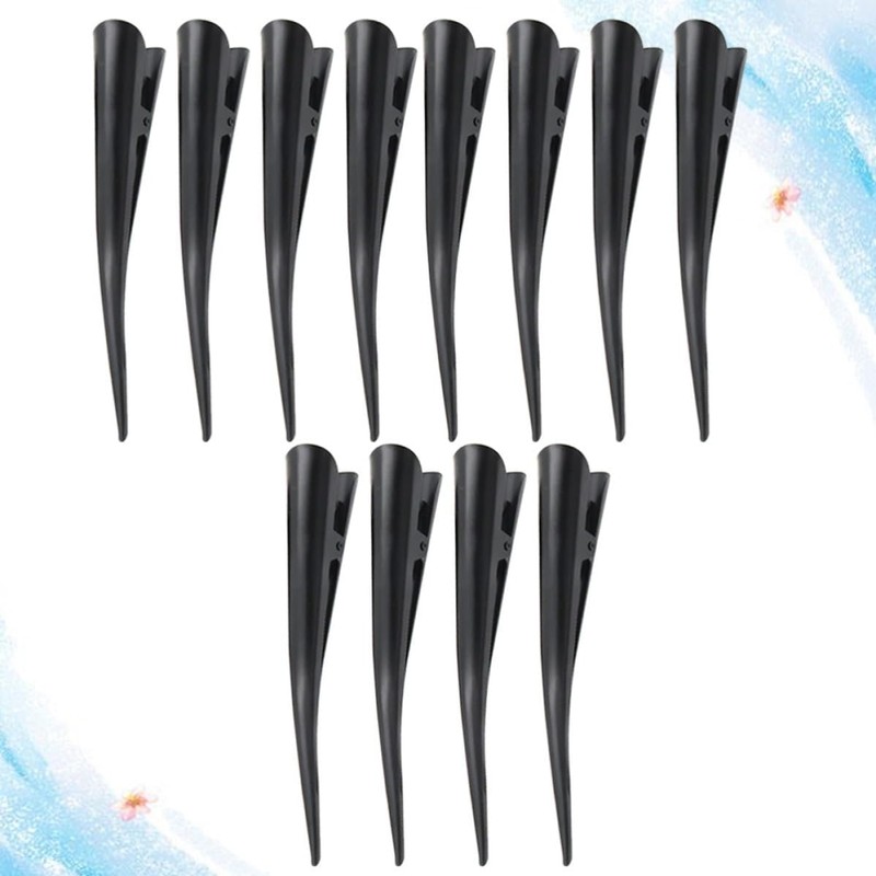 12 Piezas Pinza Pelo de Pato Grande Negra de Metal,
