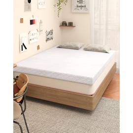 Slumbrae [Twin XL] Mattress Topper, 3" Mattress Topper Twin Extra Long, Memory Foam Mattress Topper Twin XL for College Dorm with Removable Cover and Straps, White